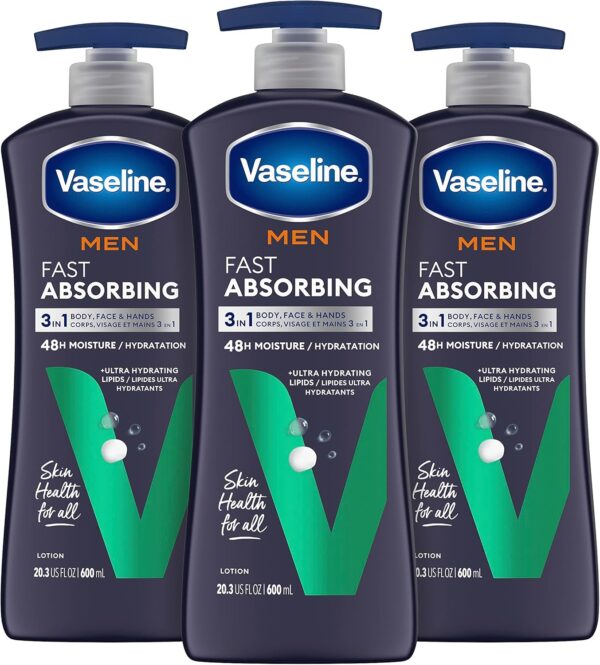 Vaseline Men 3in1 Body, Face & Hands Fast Absorbing